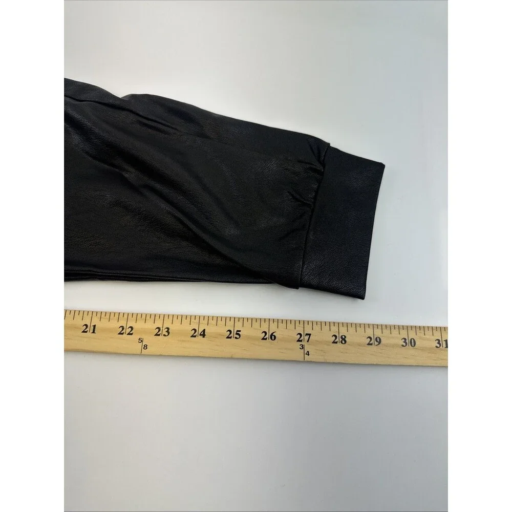 Commando Faux Leather Jogger Pant Black Legging Pull On Pockets Stretch Women XL